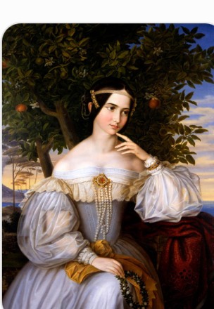 Historical painted portrait of Baroness Charlotte de Rothschild